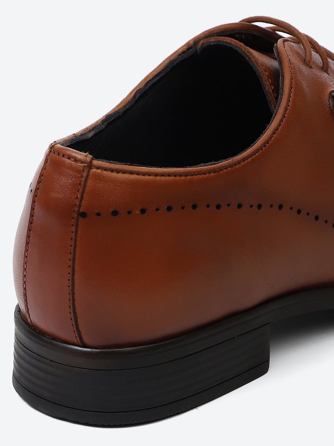 Men Tan Lace Up Genuine Leather Formal Oxfords