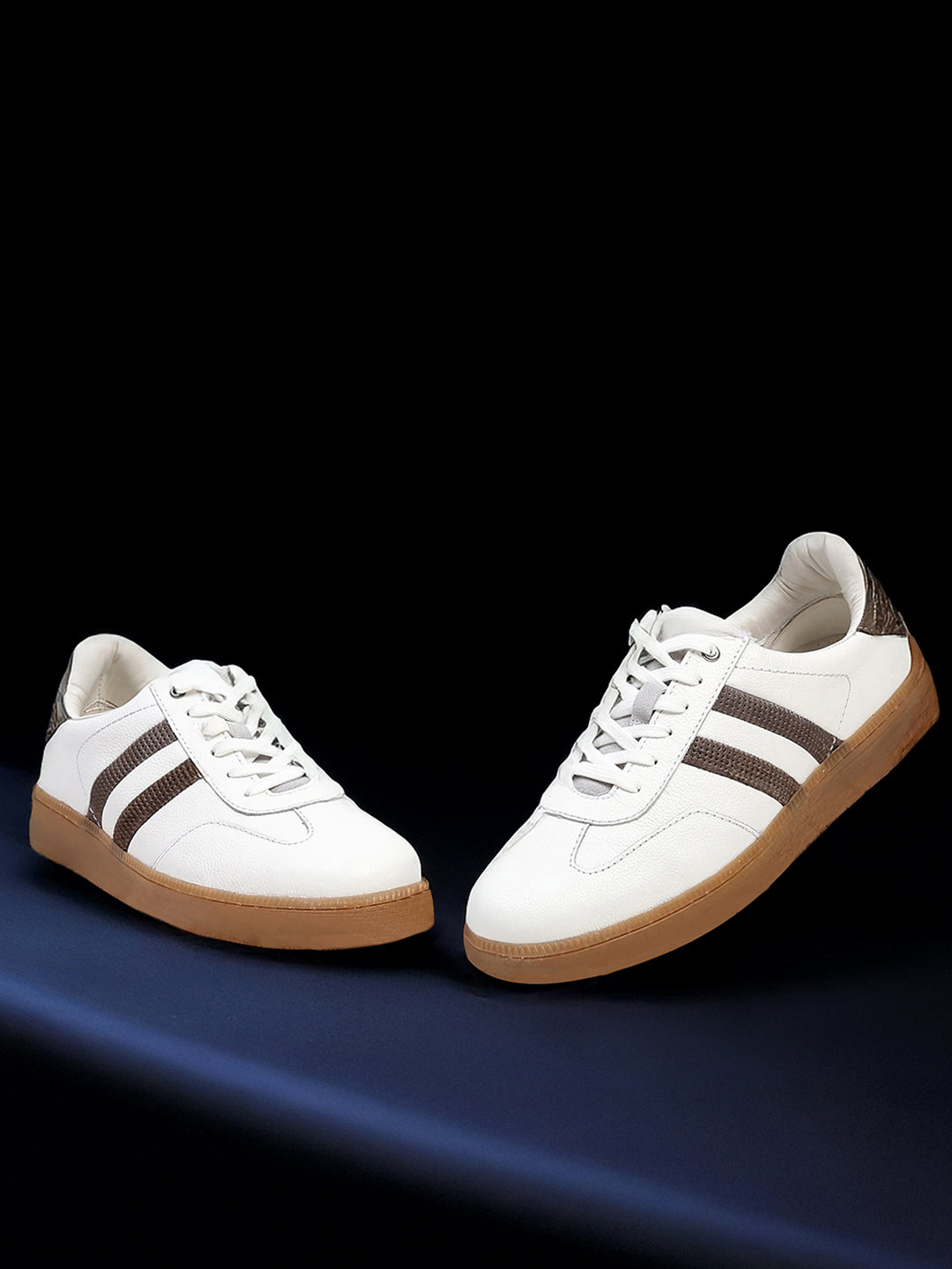 Monte Carlo White Smart Lace-Up Casual Sneakers for Men