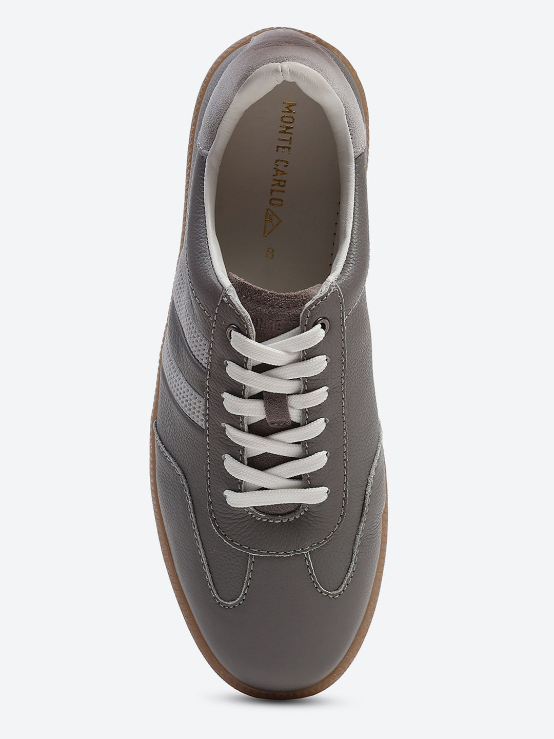 Monte Carlo Grey Smart Lace-Up Casual Sneakers for Men