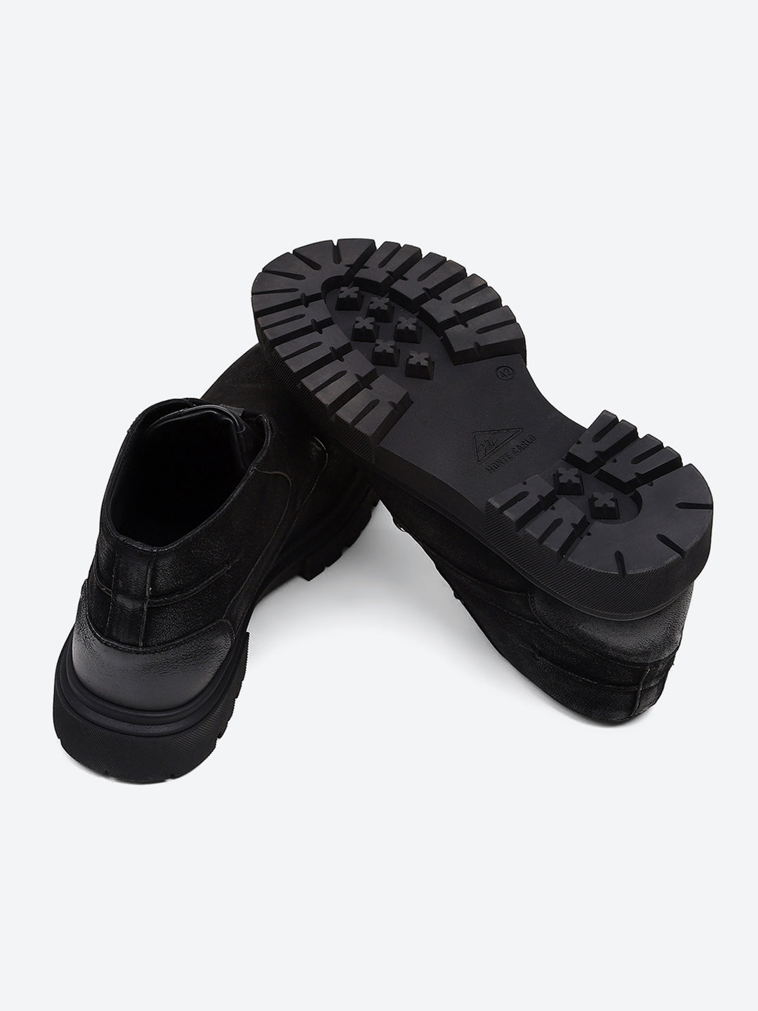 Men Black Lace Up Genuine Leather Comfortable and Light weight Outdoor Boots