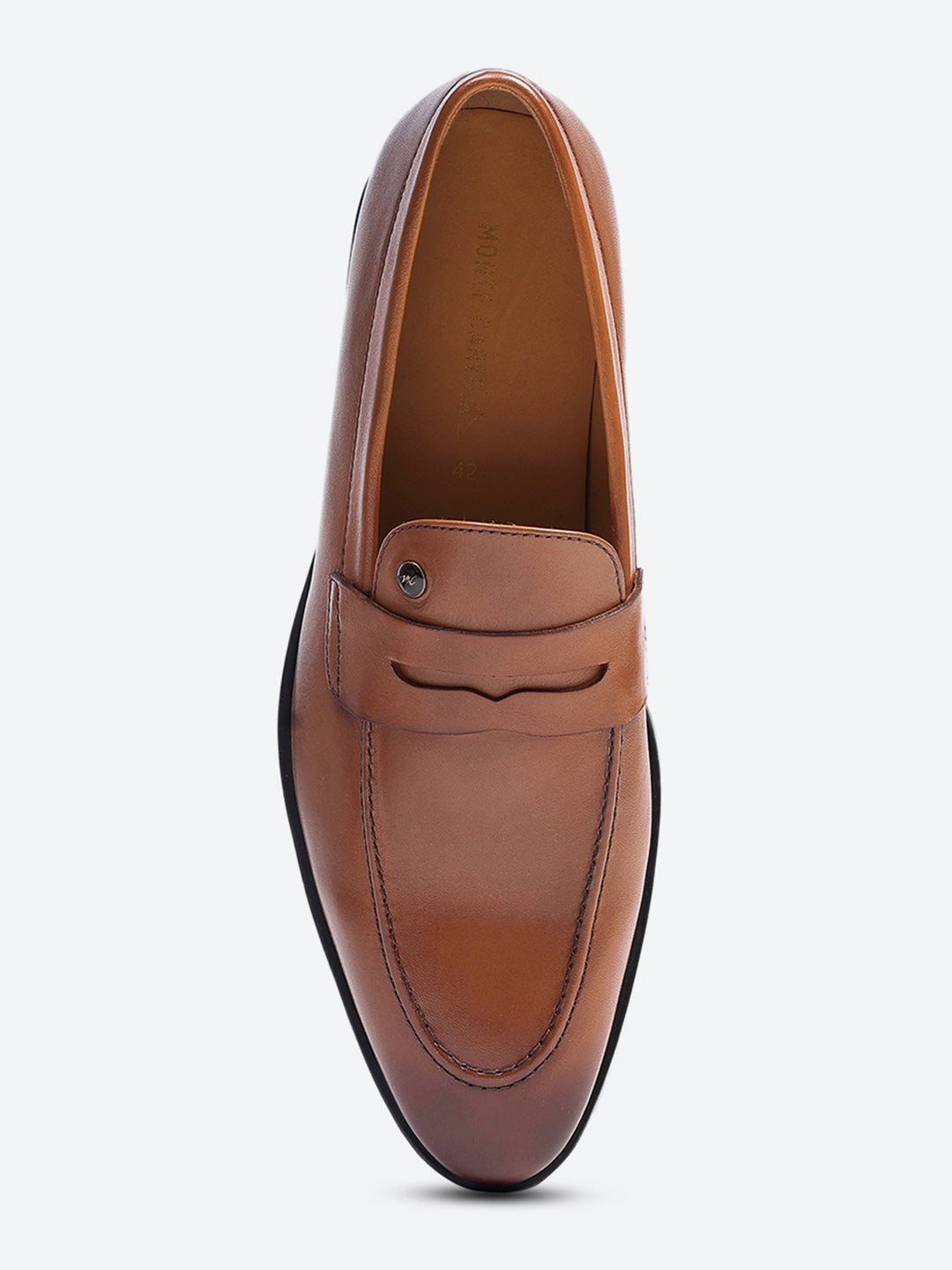 Men Tan Slip on Genuine Leather Loafers