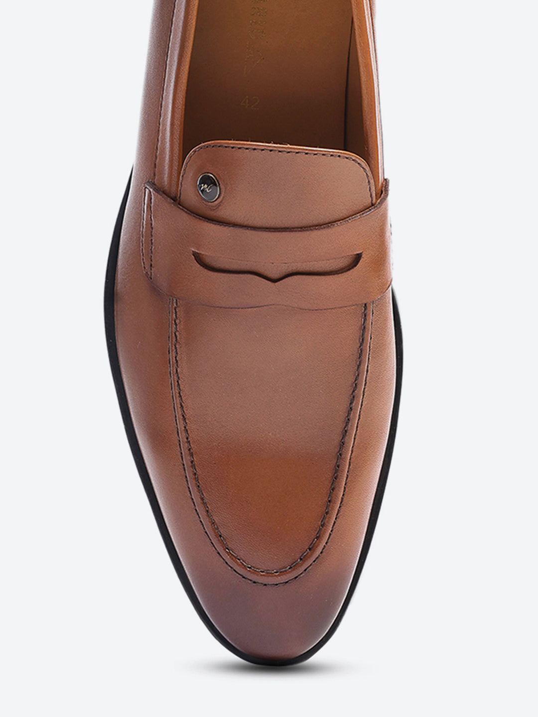 Men Tan Slip on Genuine Leather Loafers