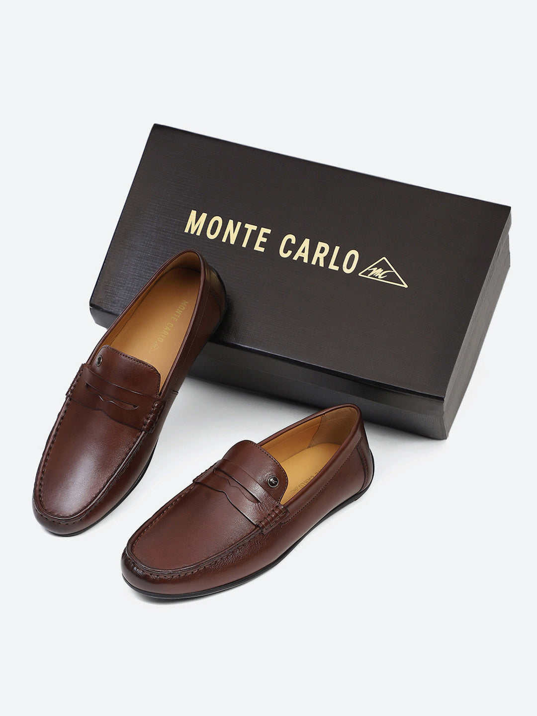 Men Brown Slip on Genuine Leather Loafers