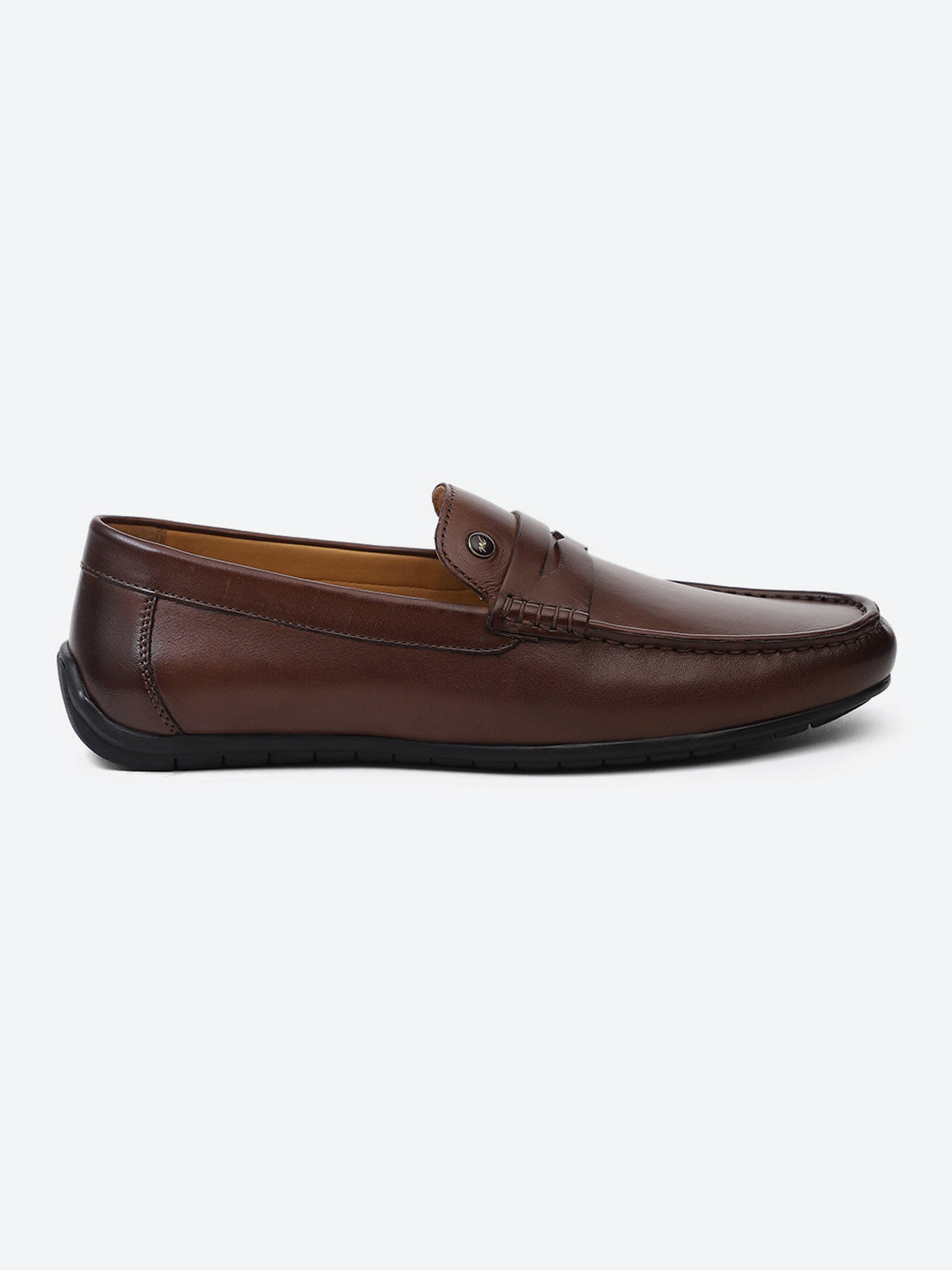 Men Brown Slip on Genuine Leather Loafers