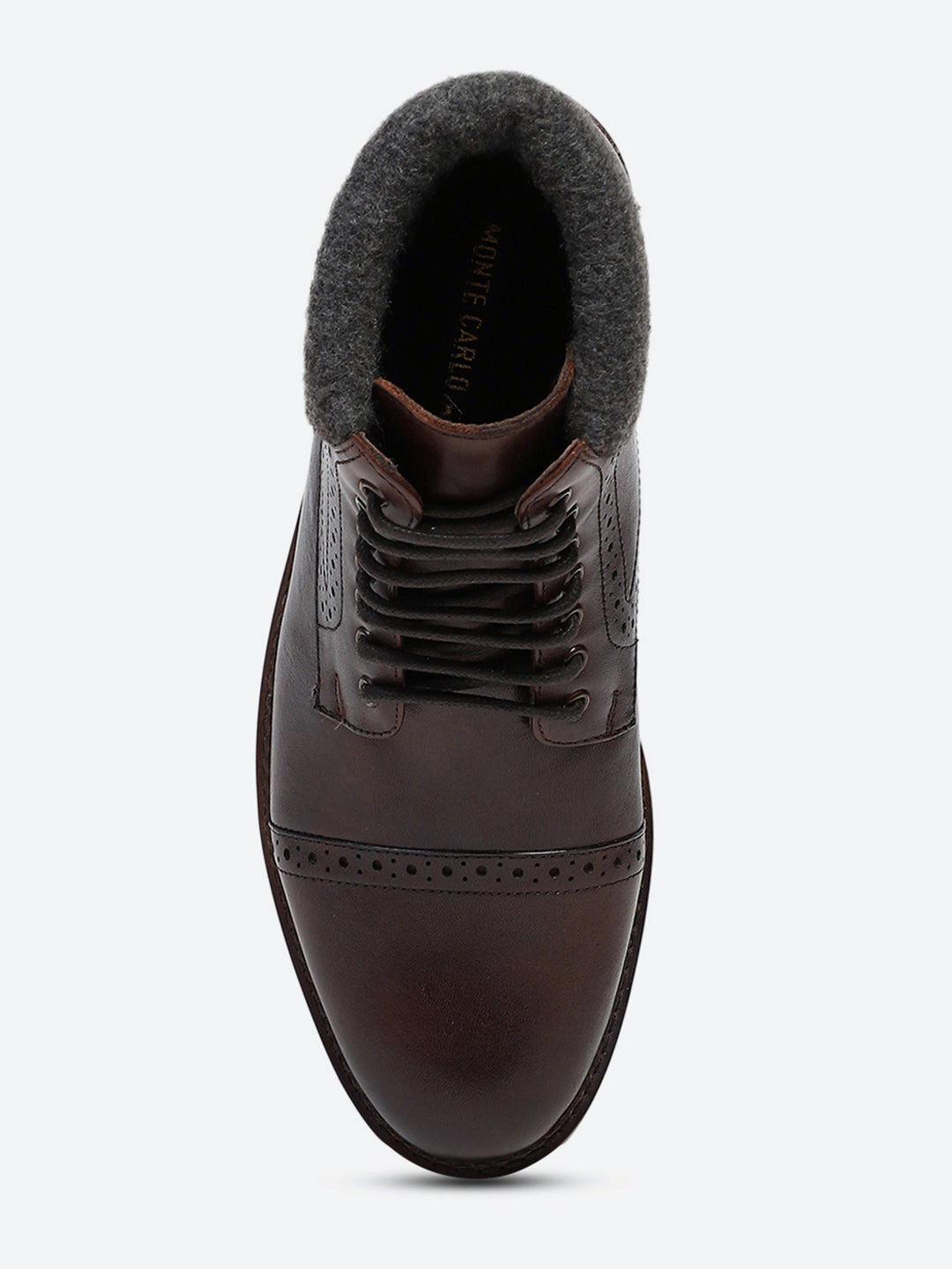 Men Brown Genuine Leather Lace Up Boots