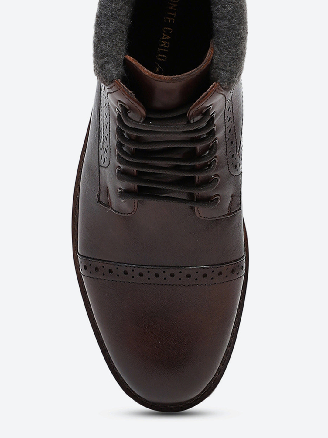 Men Brown Genuine Leather Lace Up Boots