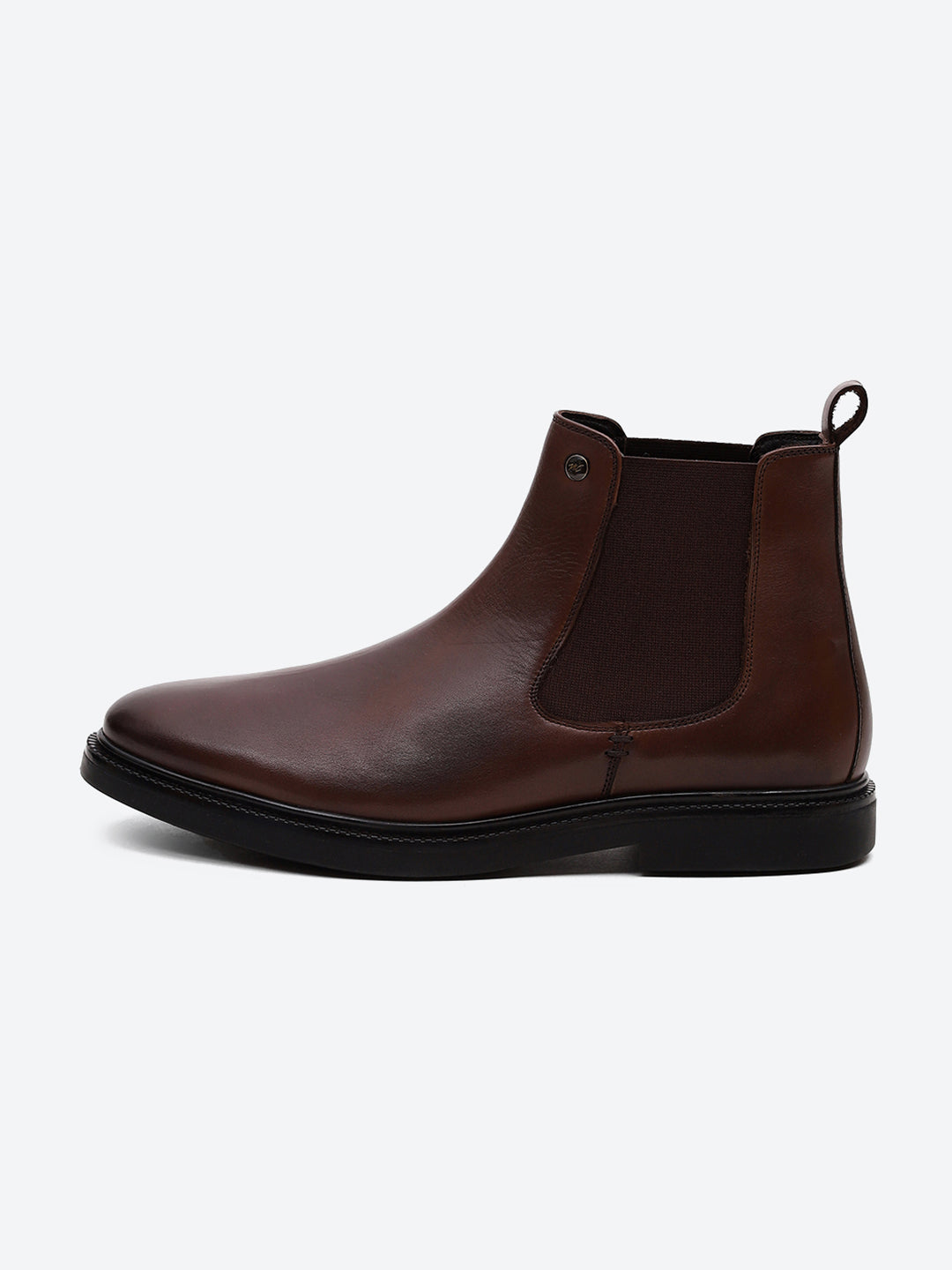 Men Brown Elastic Genuine Leather Chelsea Boots