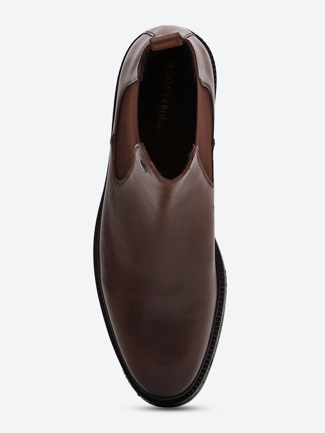 Men Brown Elastic Genuine Leather Chelsea Boots