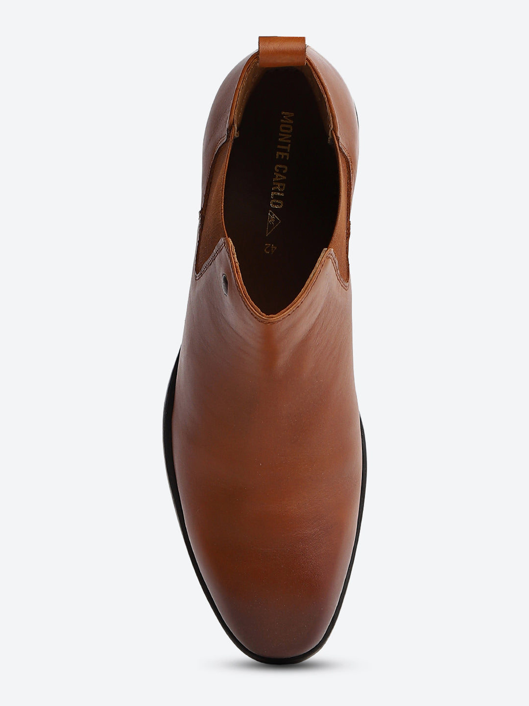 Monte Carlo Men's Tan Leather Chelsea Classic Slip-On Ankle Boots for Formal & Casual Wear