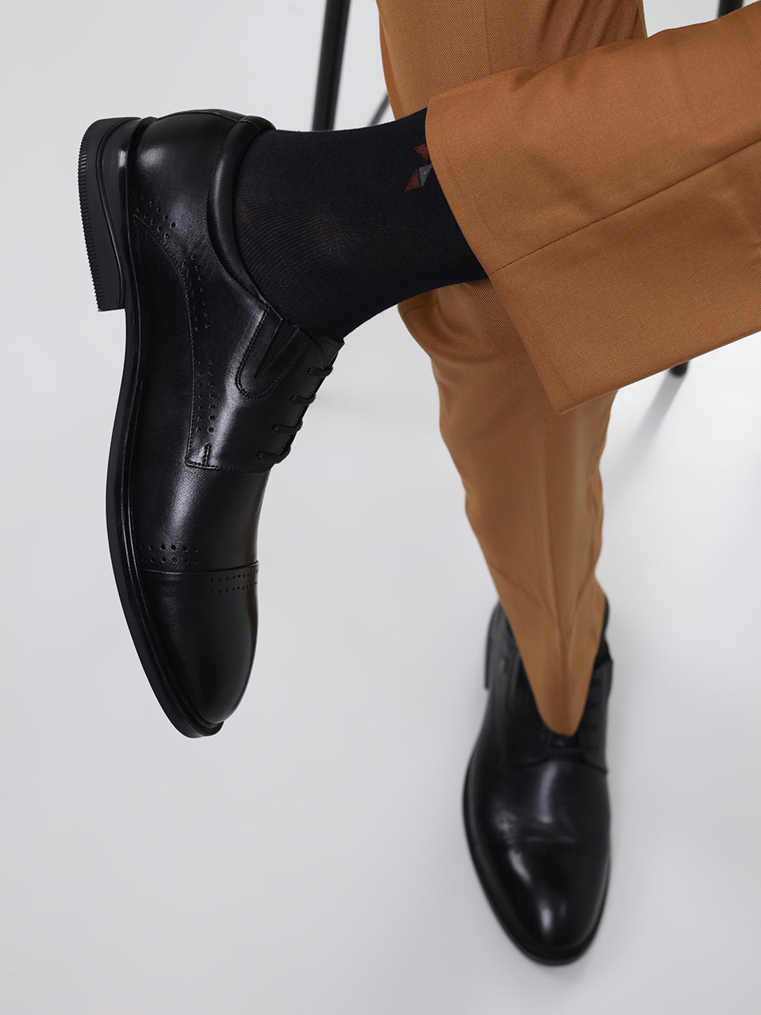 Monte Carlo Formal Derby Black Shoes for Men