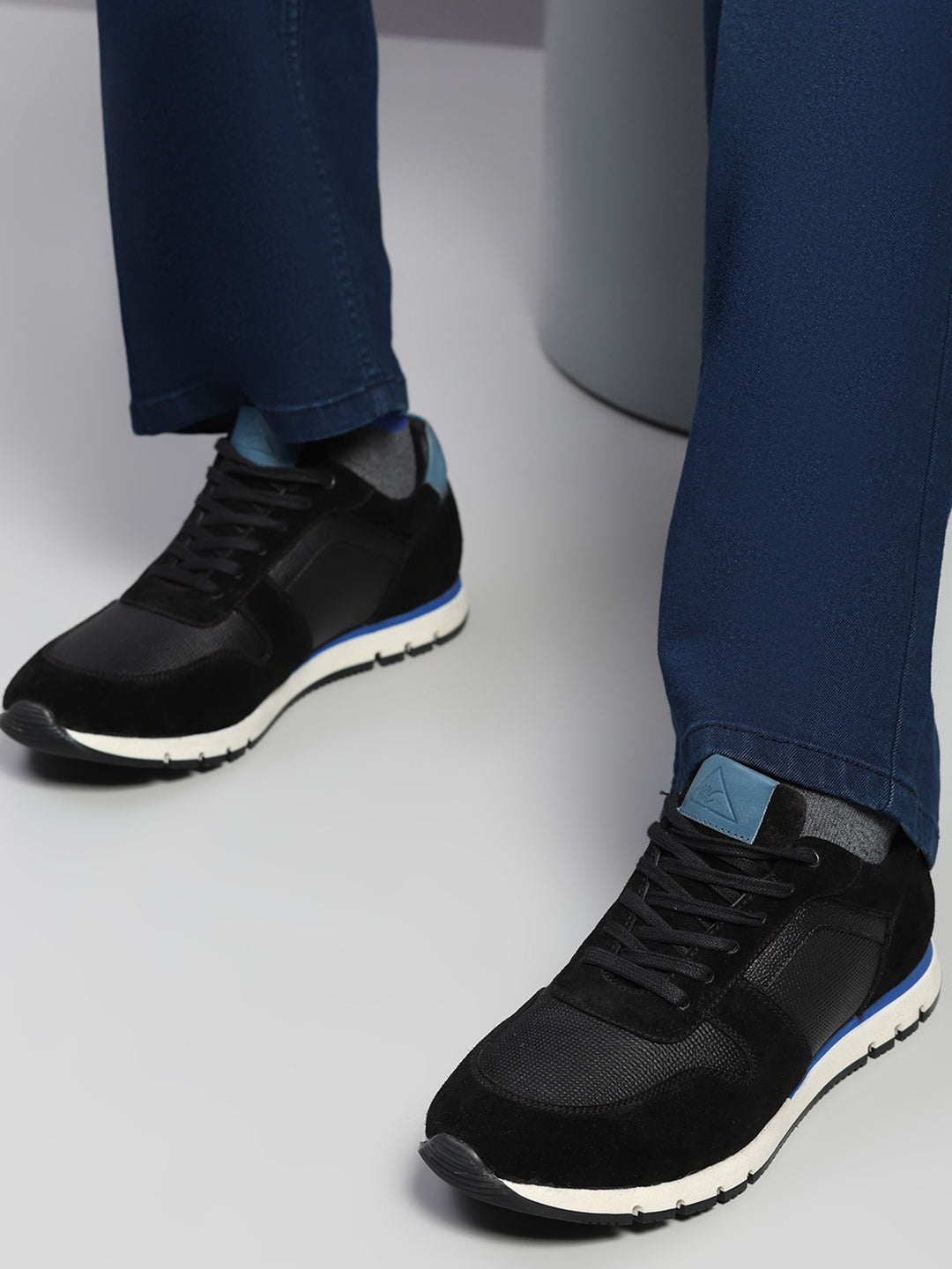 Monte Carlo Black Leather Classic Retro Vintage Casual Lifestyle Trainer Lace-Up Sneakers for Men