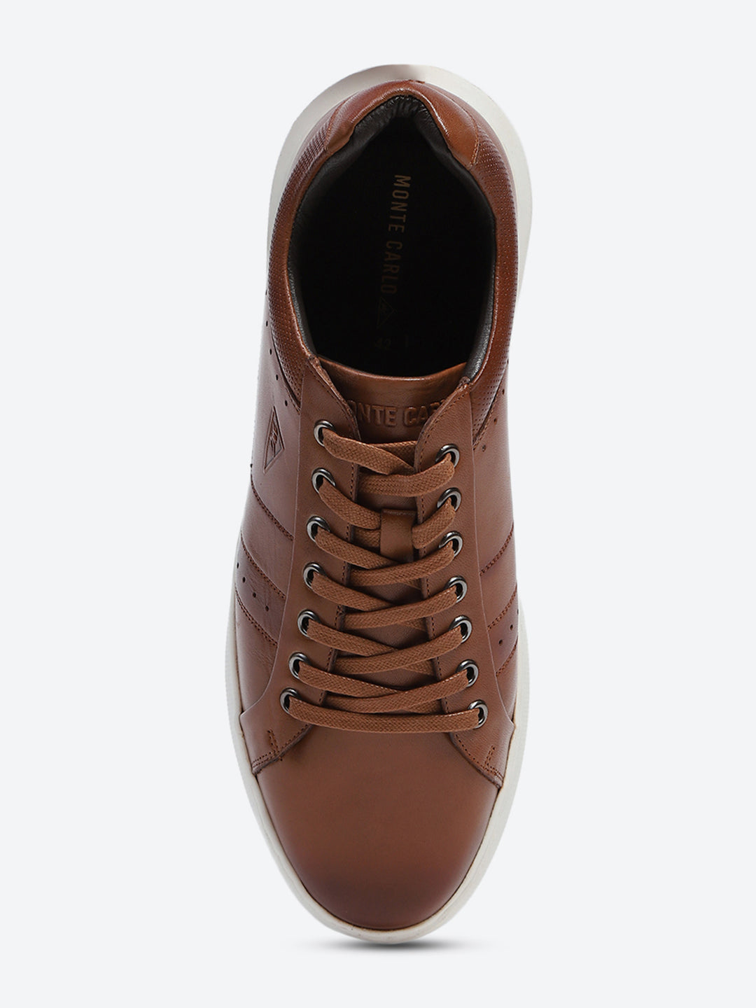 Men Tan Lace Up Genuine Leather Sneaker