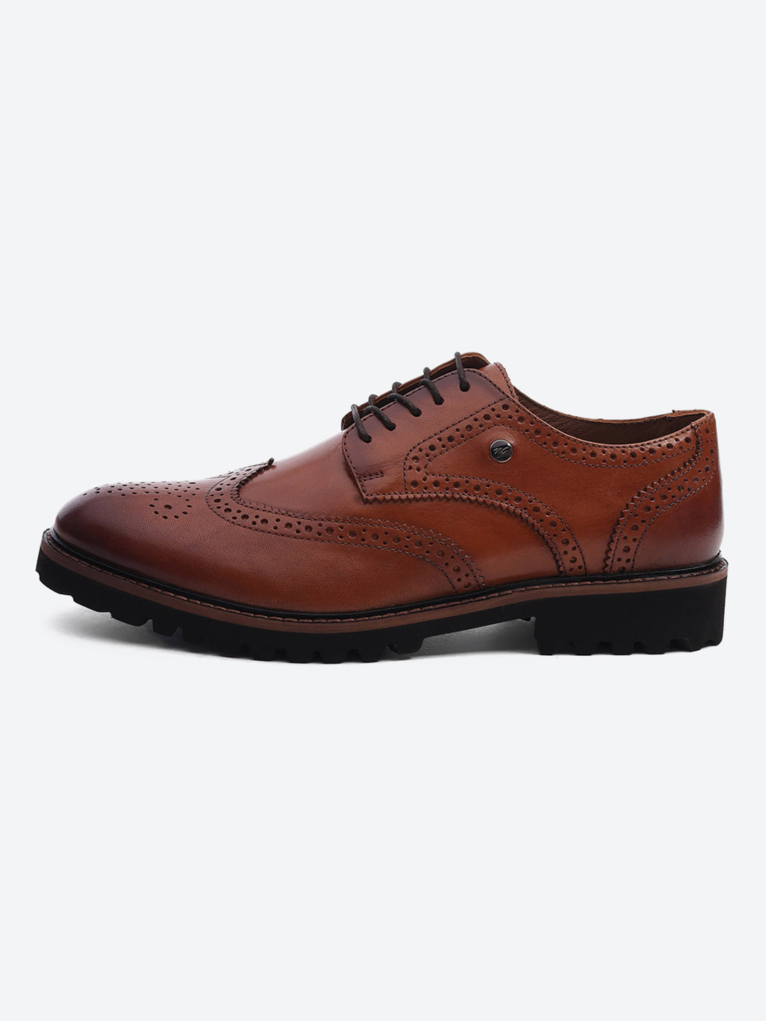 Men Brown Lace Up Genuine Leather Formal Brogues