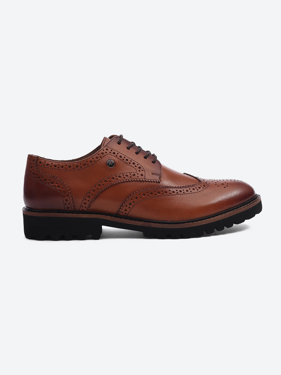 Men Brown Lace Up Genuine Leather Formal Brogues