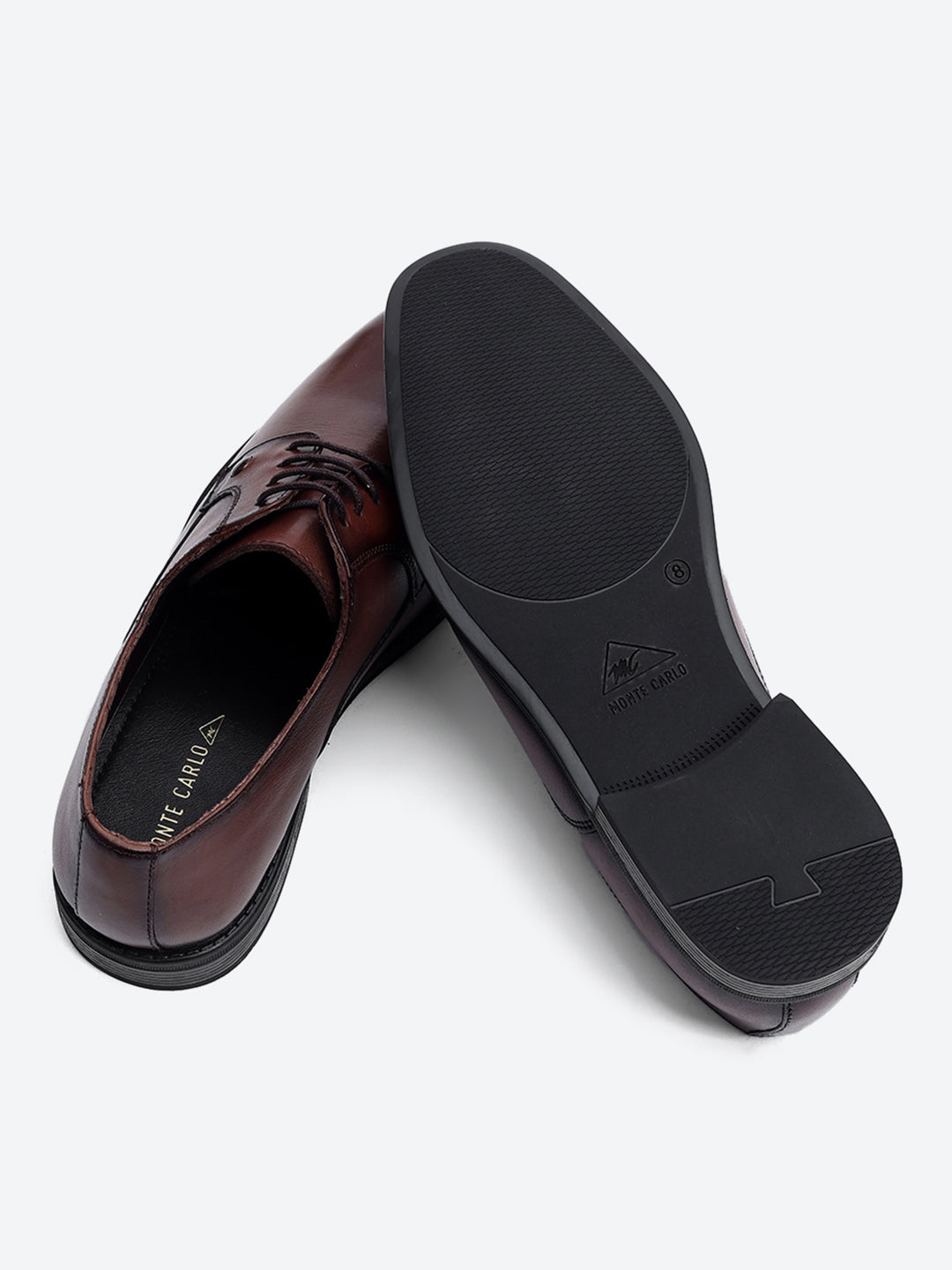 Men Brown Lace Up Genuine Leather Formal Derby