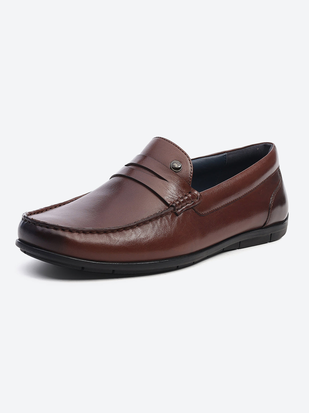 Men Brown Slip on Genuine Leather Loafers
