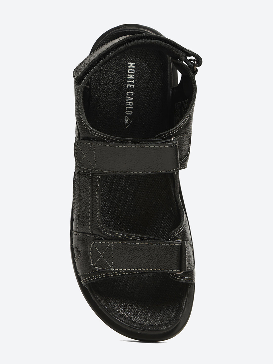 Monte Carlo Black Velcro Adjustable Sporty Look I Daily Use Walking & Outdoor I Casual Floater Sandals for Men