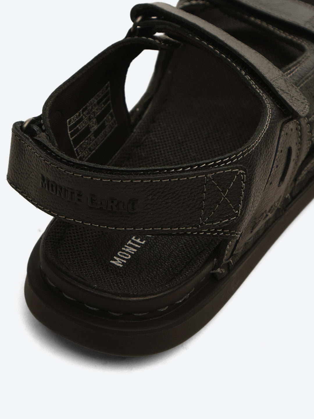Monte Carlo Black Velcro Adjustable Sporty Look I Daily Use Walking & Outdoor I Casual Floater Sandals for Men