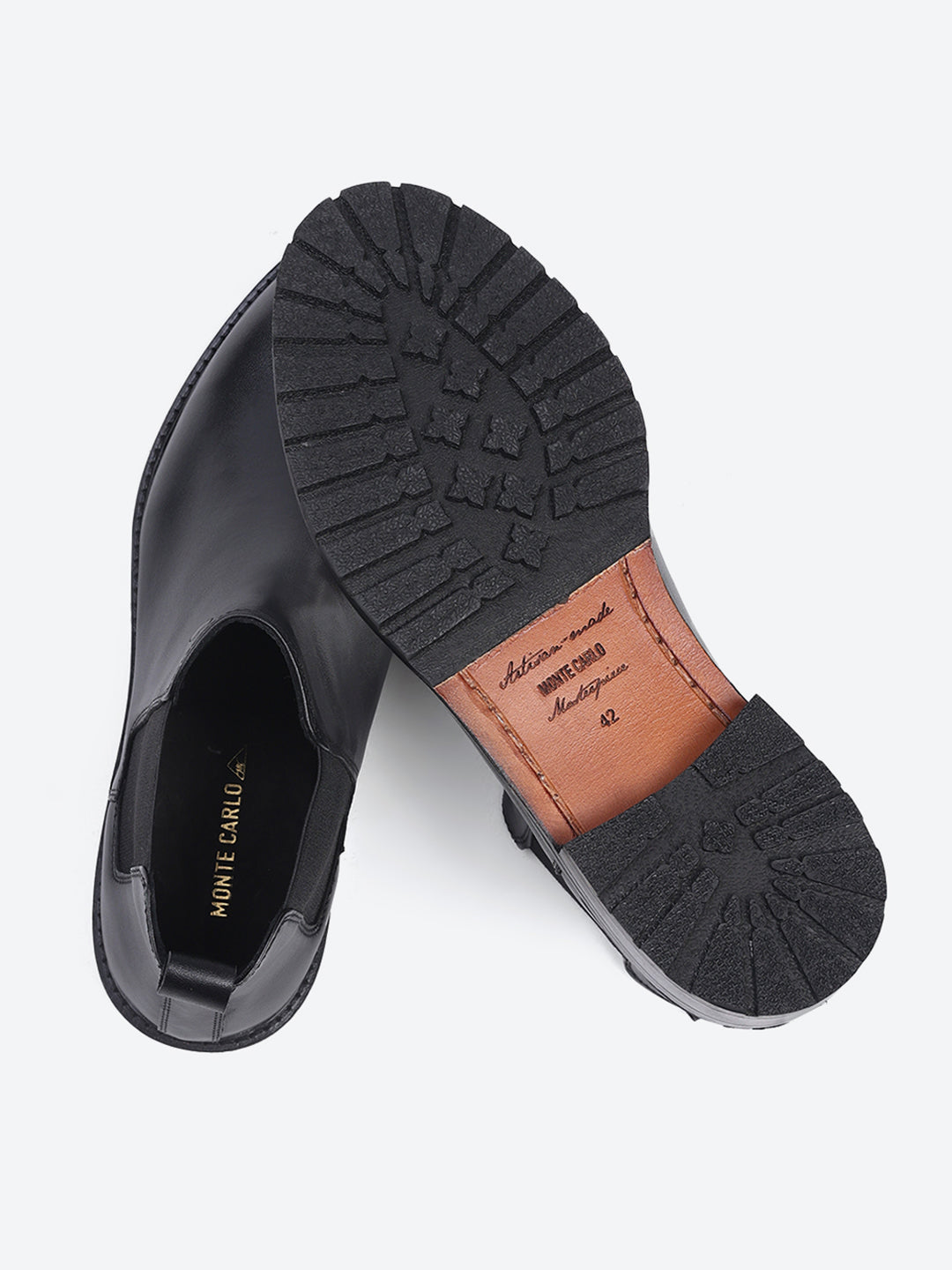 Men Black Slip on Leather Chelsea Boots