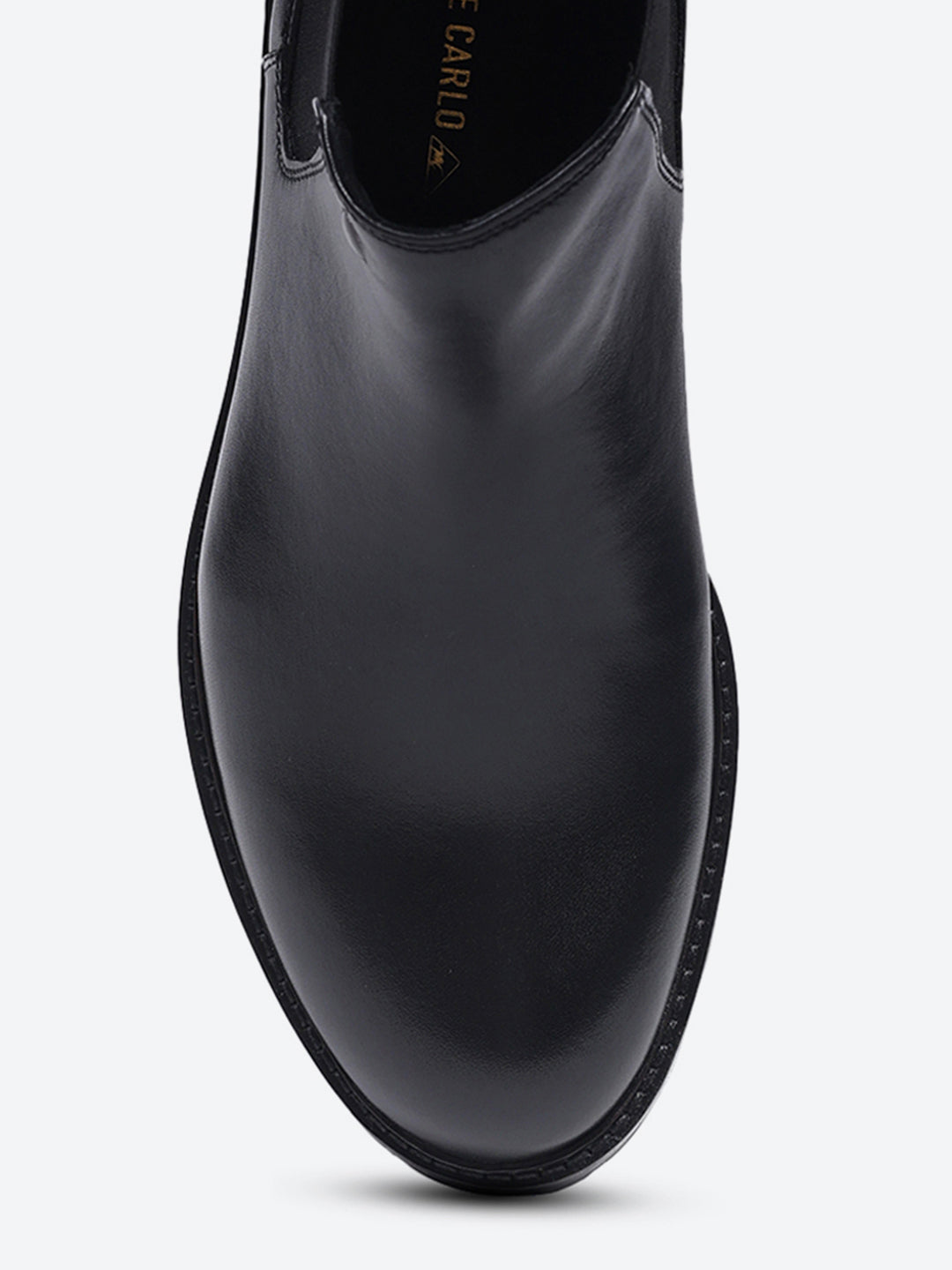 Men Black Slip on Leather Chelsea Boots