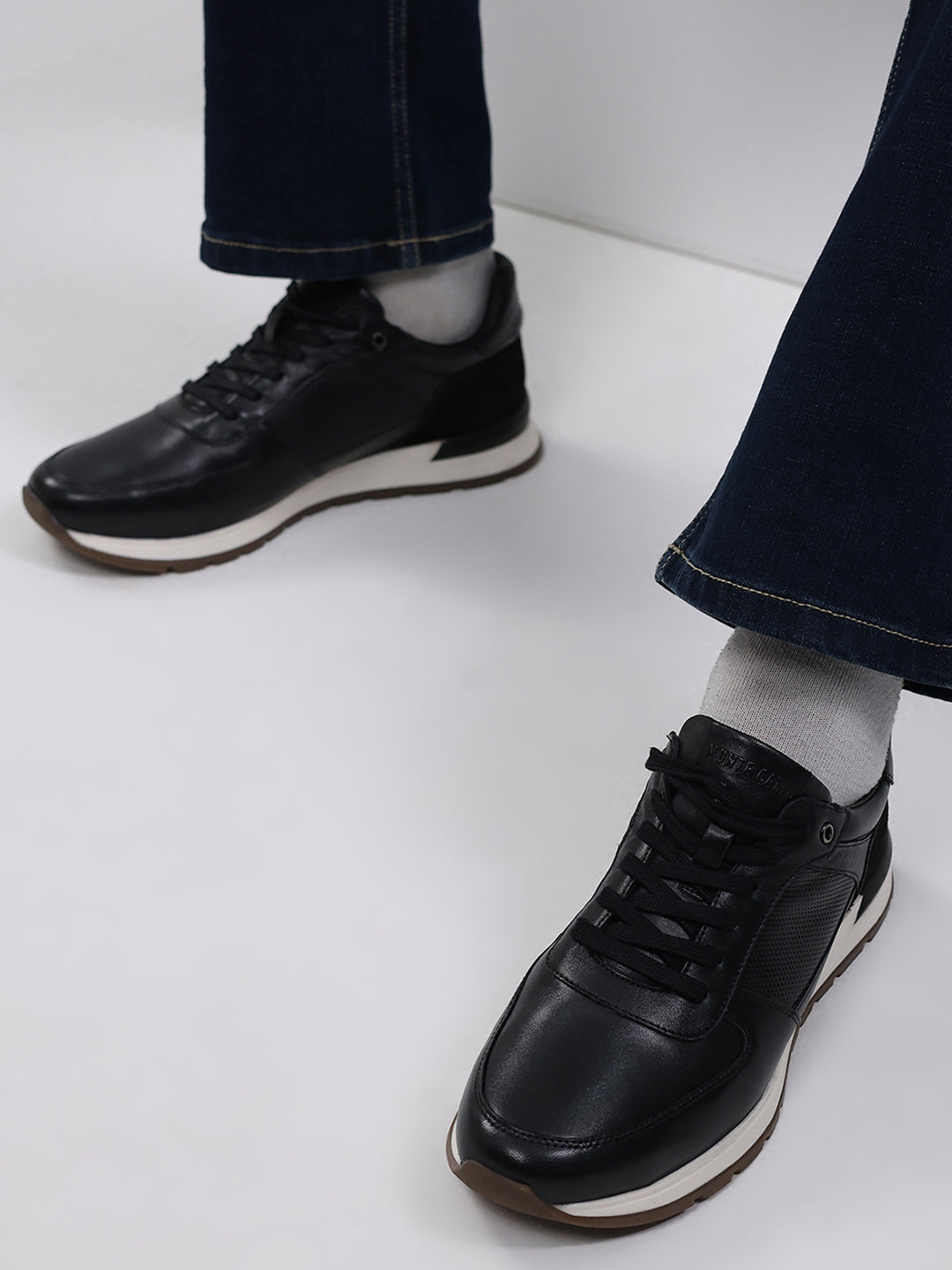 Monte Carlo Black Lace Up Low-Top Casual Sneaker Shoe for Men