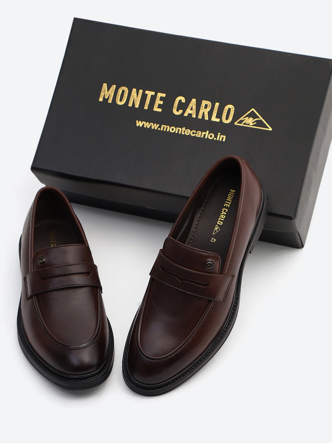 Monte Carlo Brown Slip-On I Formal I Party Wear Leather Penny Loafers for Men