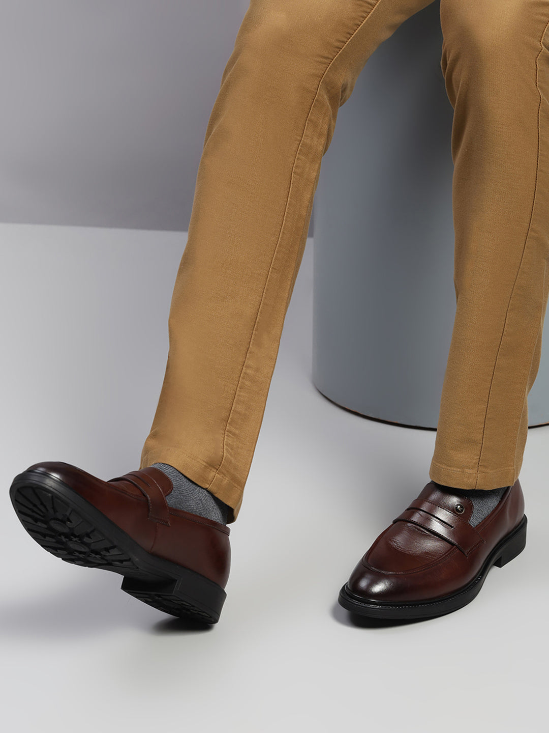 Monte Carlo Brown Slip-On I Formal I Party Wear Leather Penny Loafers for Men