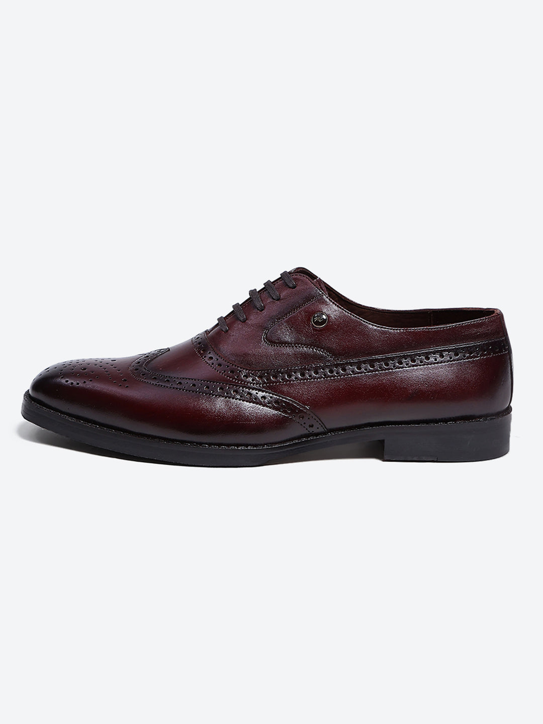 Men Cherry Lace Up Leather Formal Brogues
