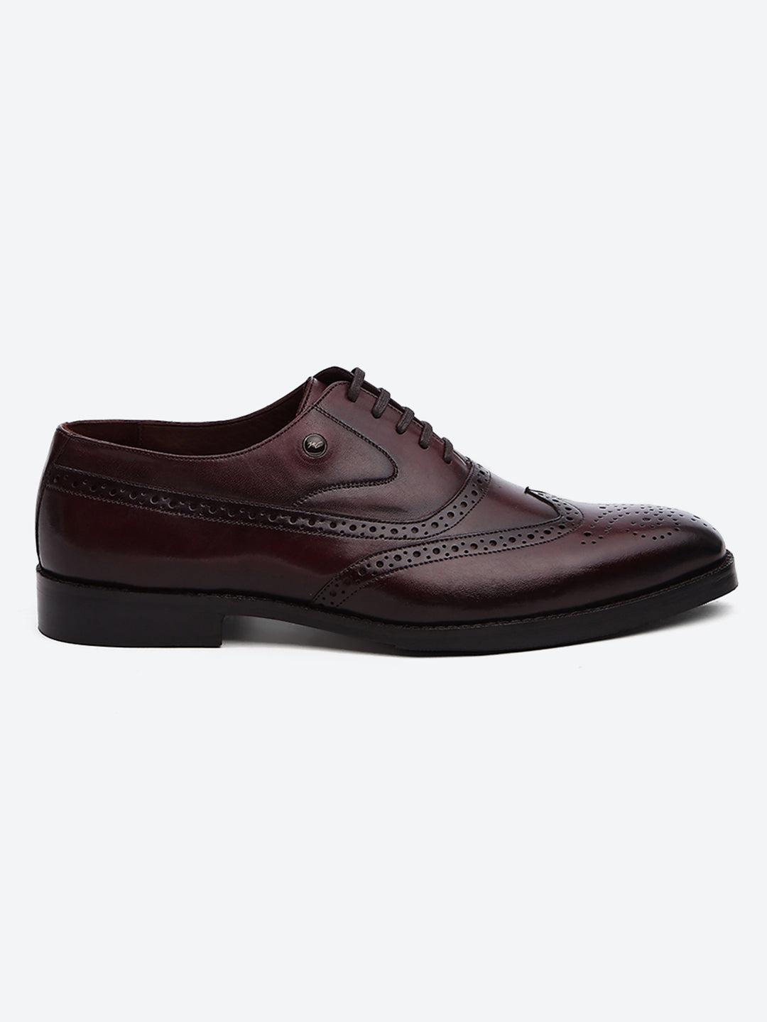 Men Cherry Lace Up Leather Formal Brogues