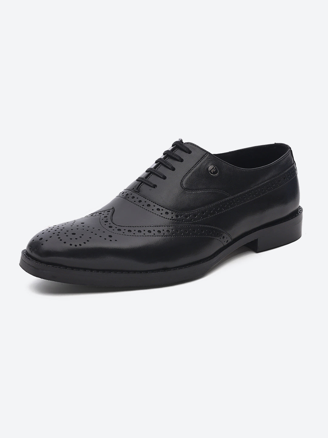 Men Black Lace Up Leather Formal Brogues