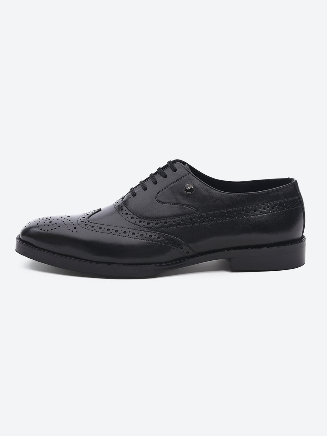 Men Black Lace Up Leather Formal Brogues