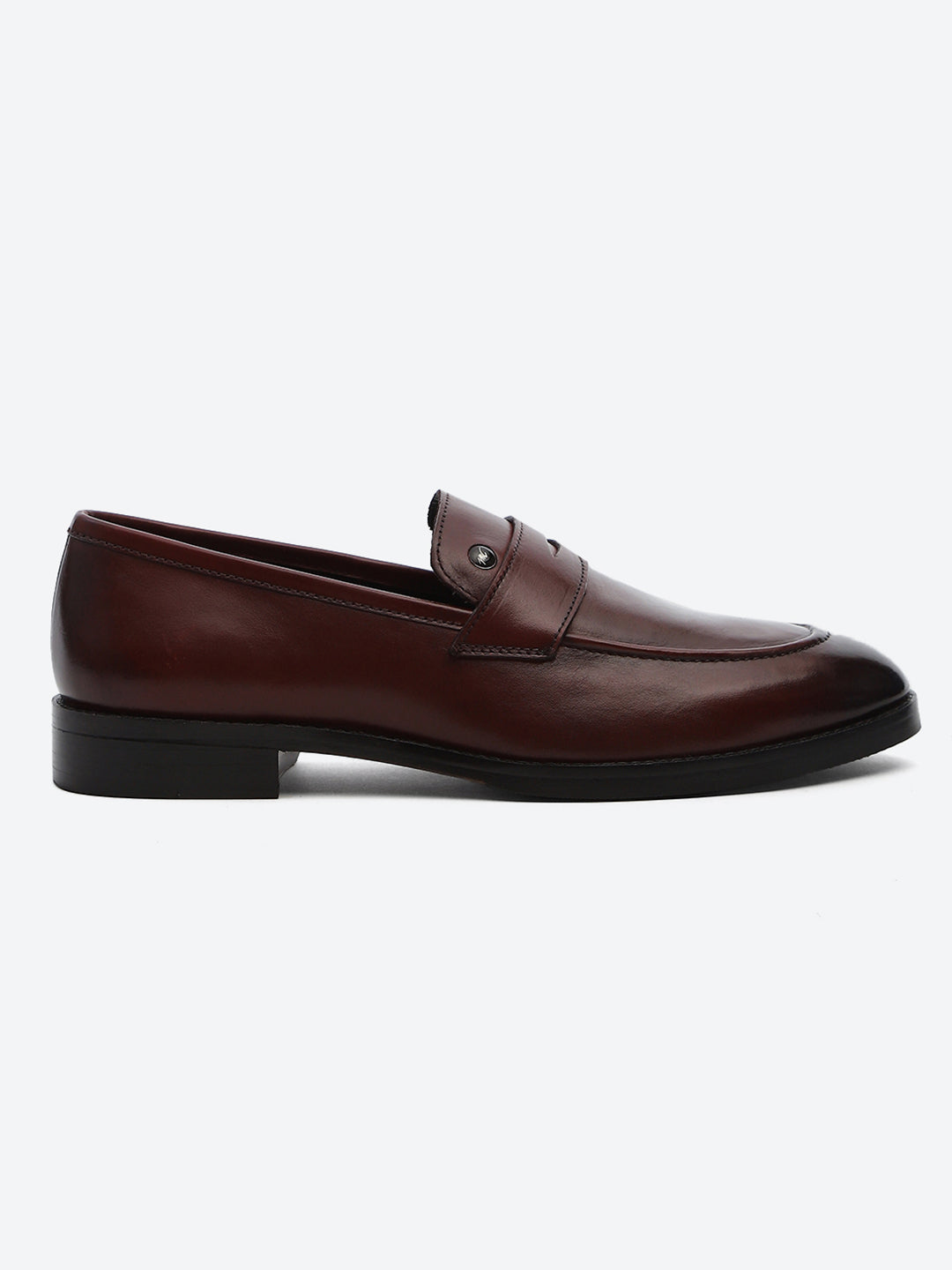 Men Cherry Slip on Leather Loafers