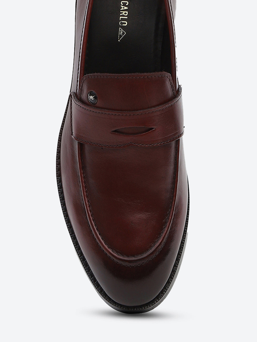 Men Cherry Slip on Leather Loafers