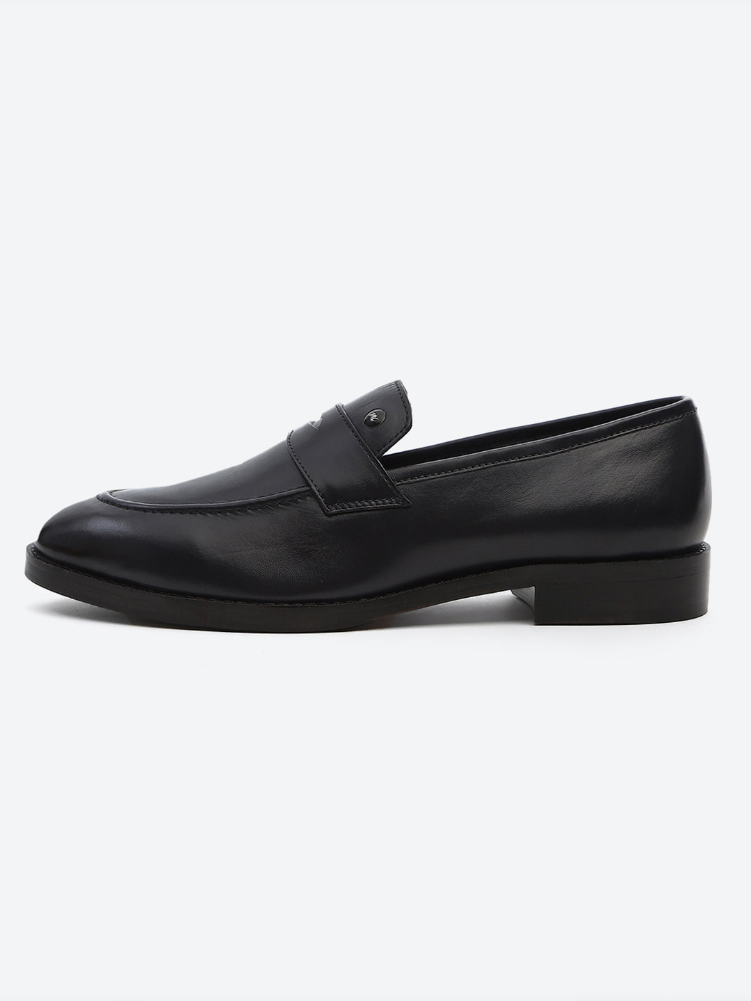 Men Dark Blue Slip on Leather Loafers