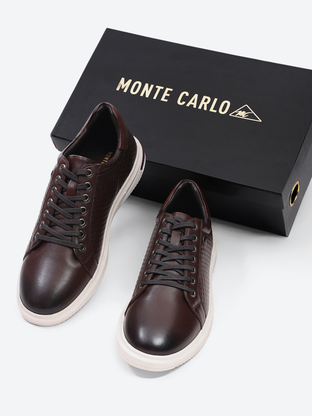 Men Brown Lace Up Leather Casual Shoes