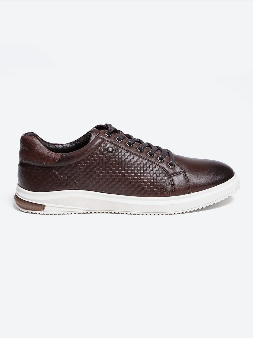 Men Brown Lace Up Leather Casual Shoes
