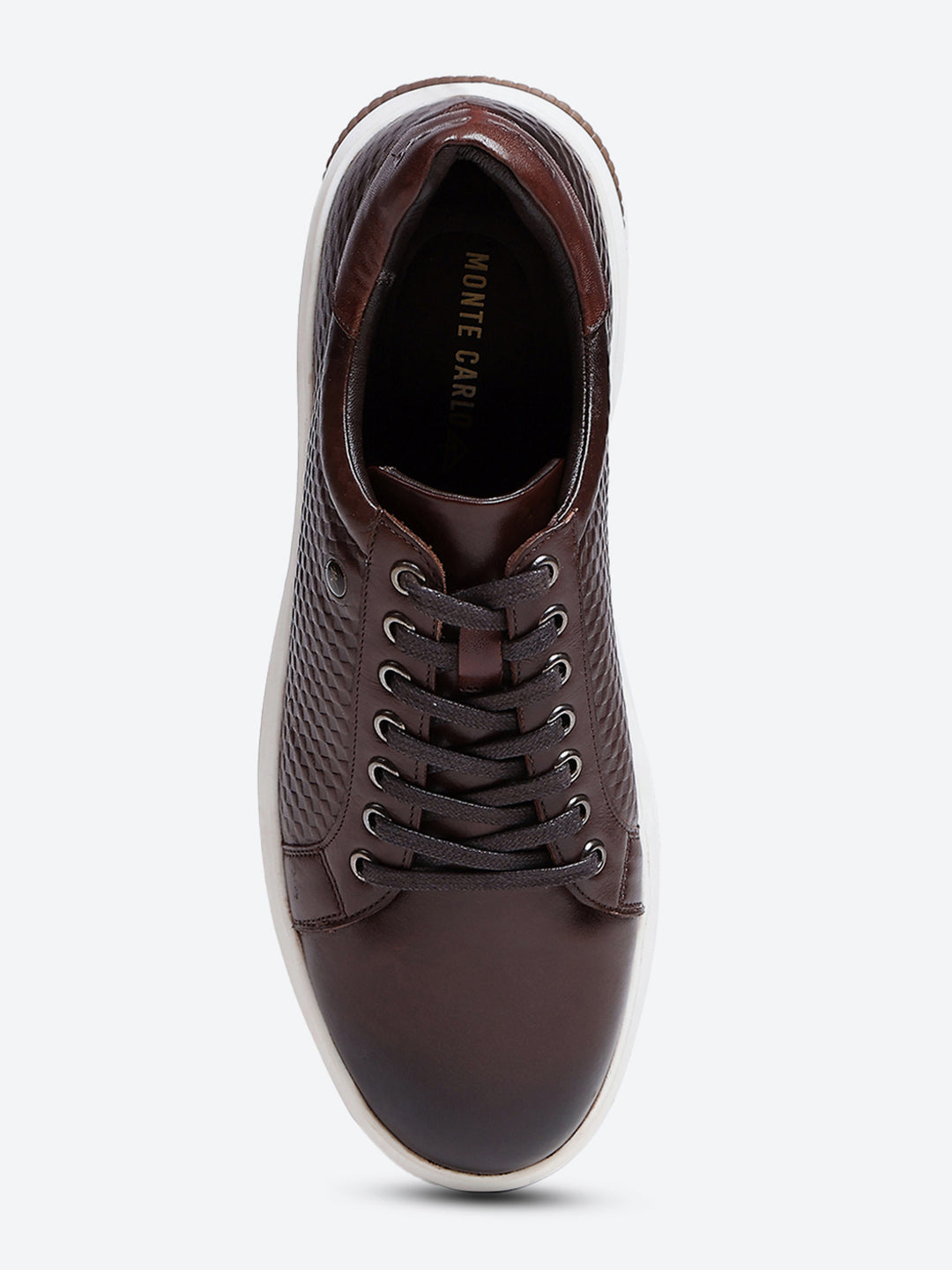 Men Brown Lace Up Leather Casual Shoes