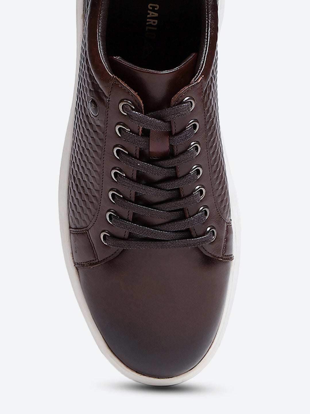 Men Brown Lace Up Leather Casual Shoes