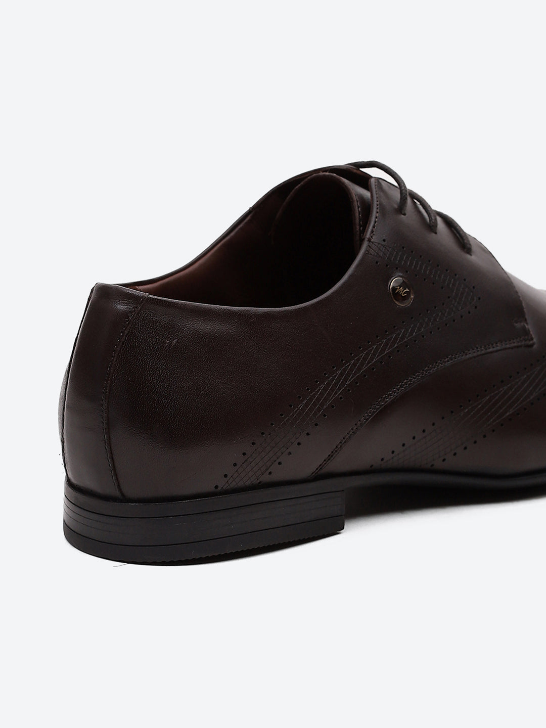 Men Brown Lace Up Leather Formal Derby