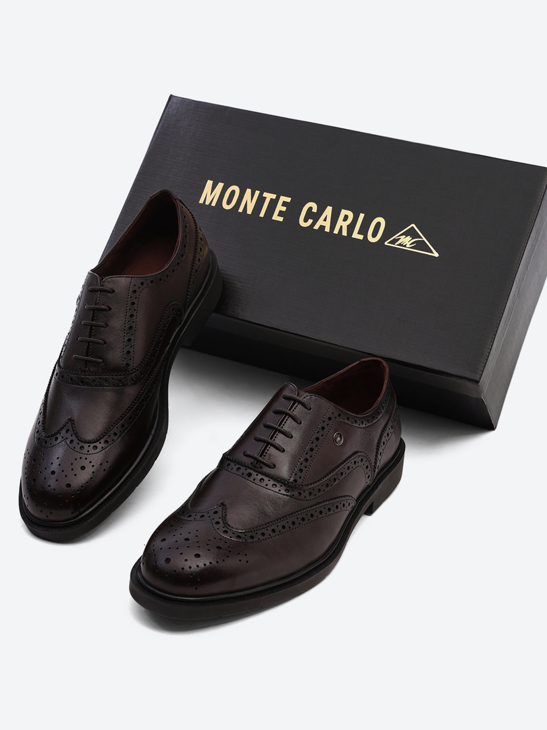 Men Brown Lace Up Leather Formal Oxfords