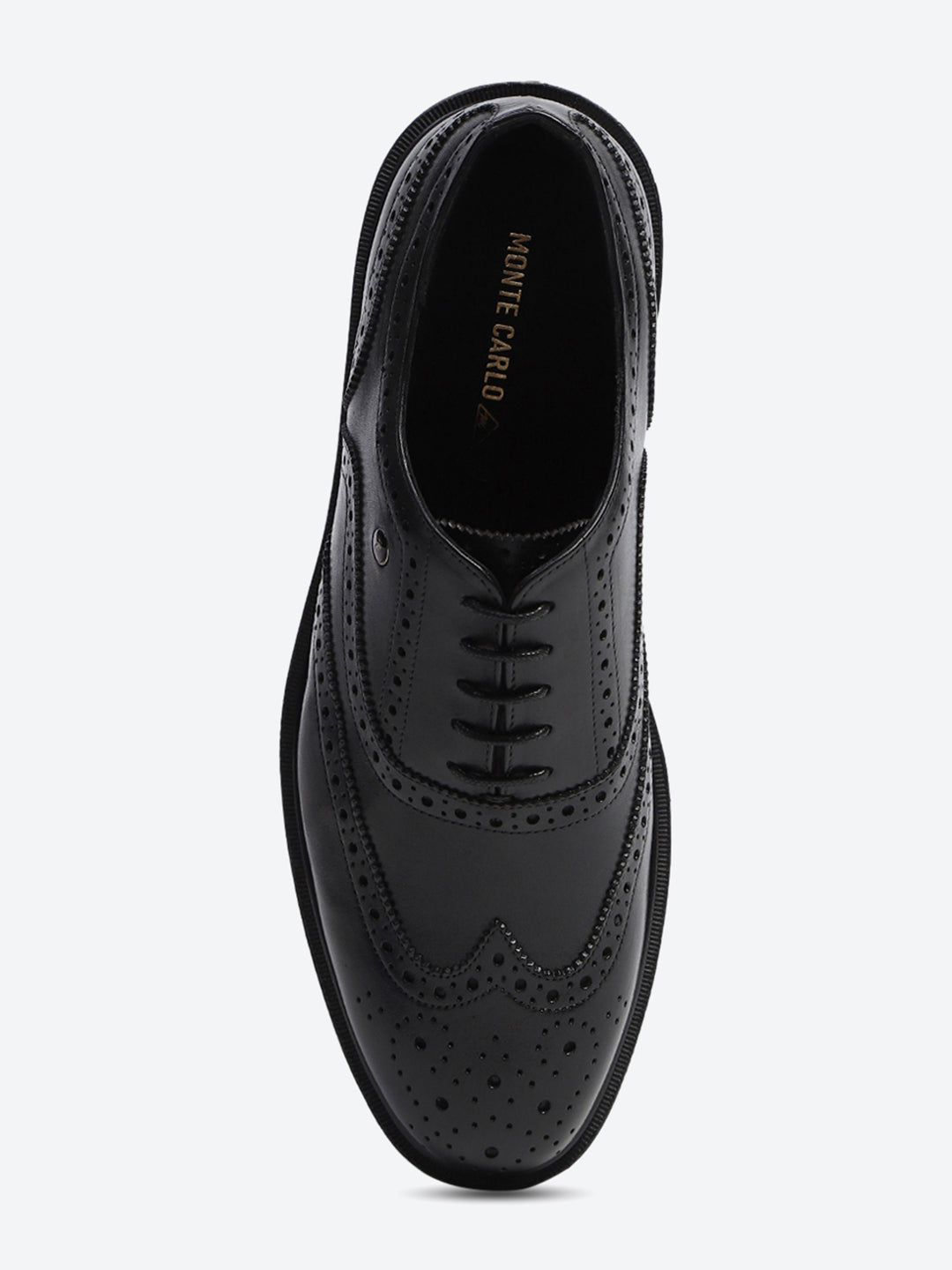 Men Black Lace Up Leather Formal Oxfords