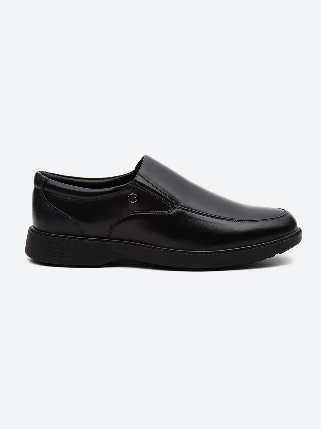 Men Black Leather Slip on Shoes