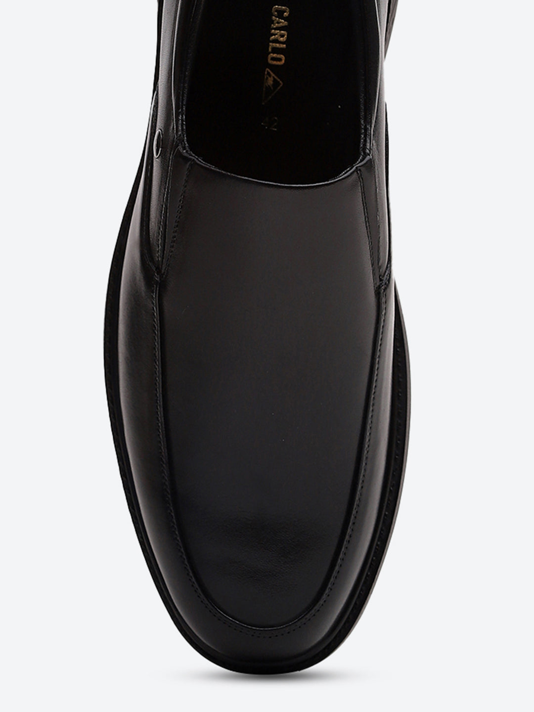 Men Black Leather Slip on Shoes