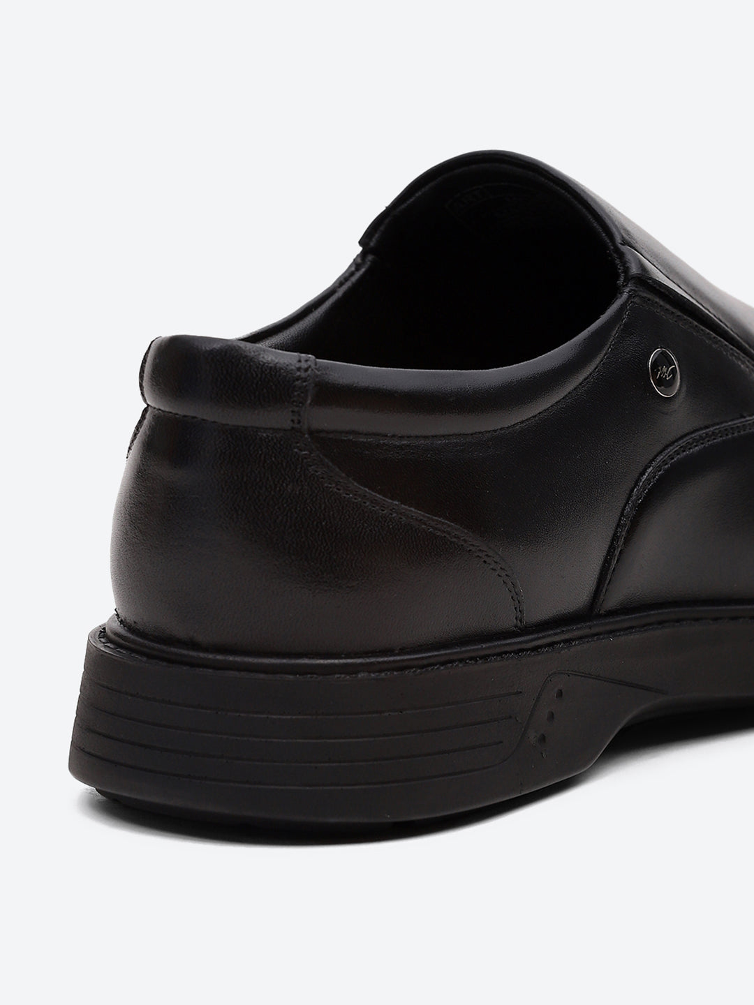 Men Black Leather Slip on Shoes