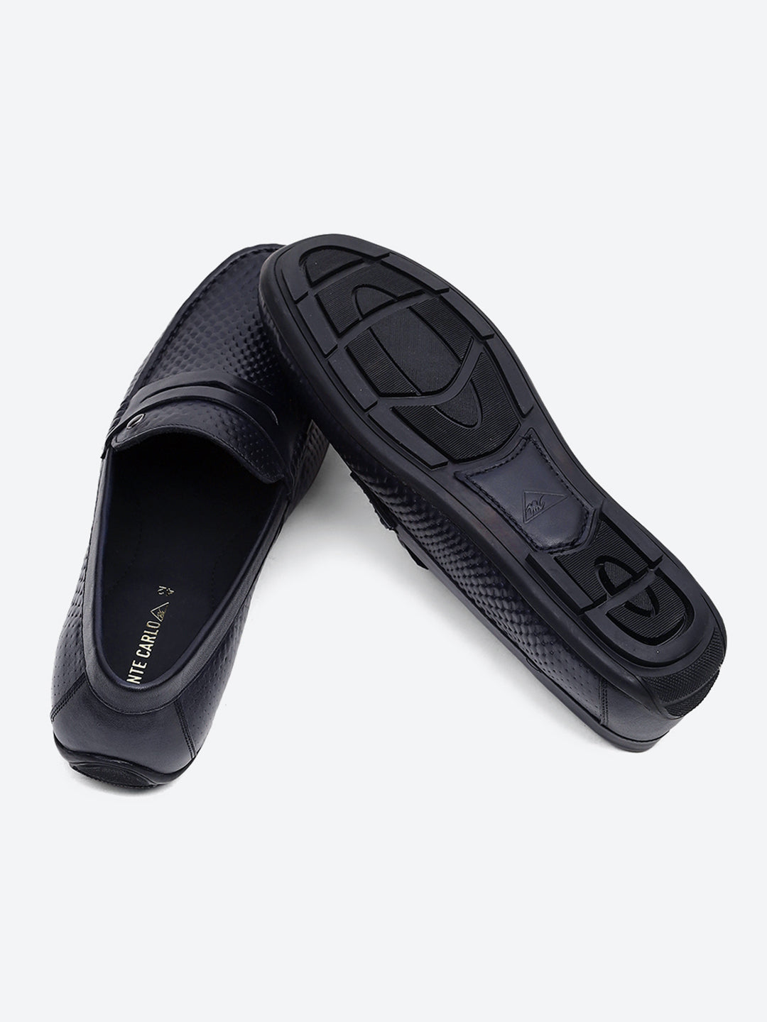 Men Navy Blue Comfortable Slip on Leather Loafers