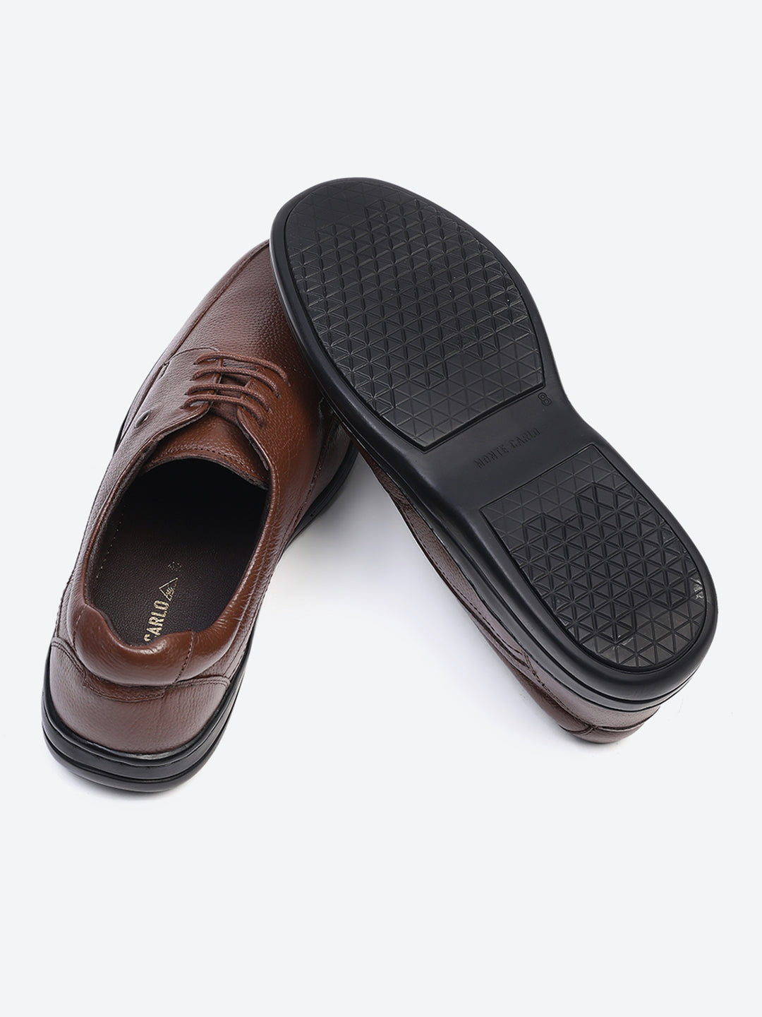 Men Brown Lace Up Genuine Leather Formal Shoes