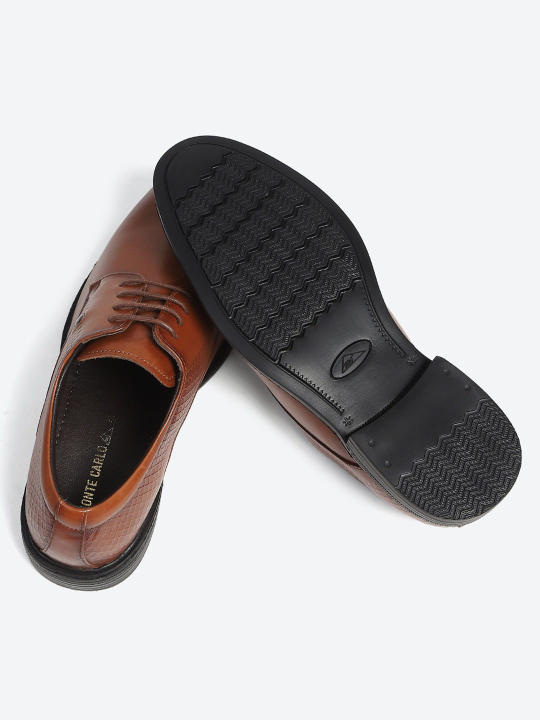 Monte Carlo Tan Polished Finish Formal & Business Lace Up Style Derby Dress Shoes for Men