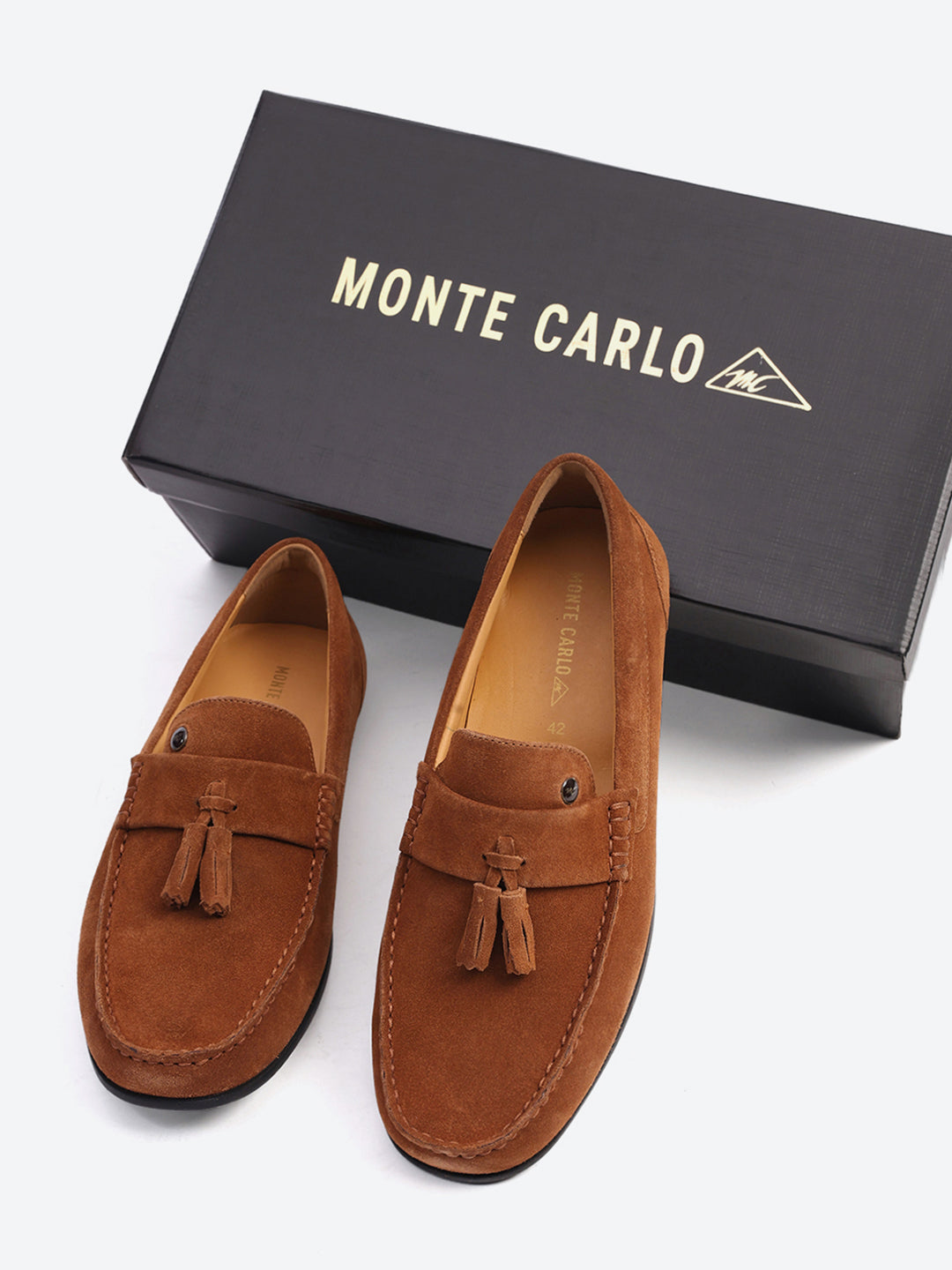 Men Tan Slip on Genuine Leather Loafers