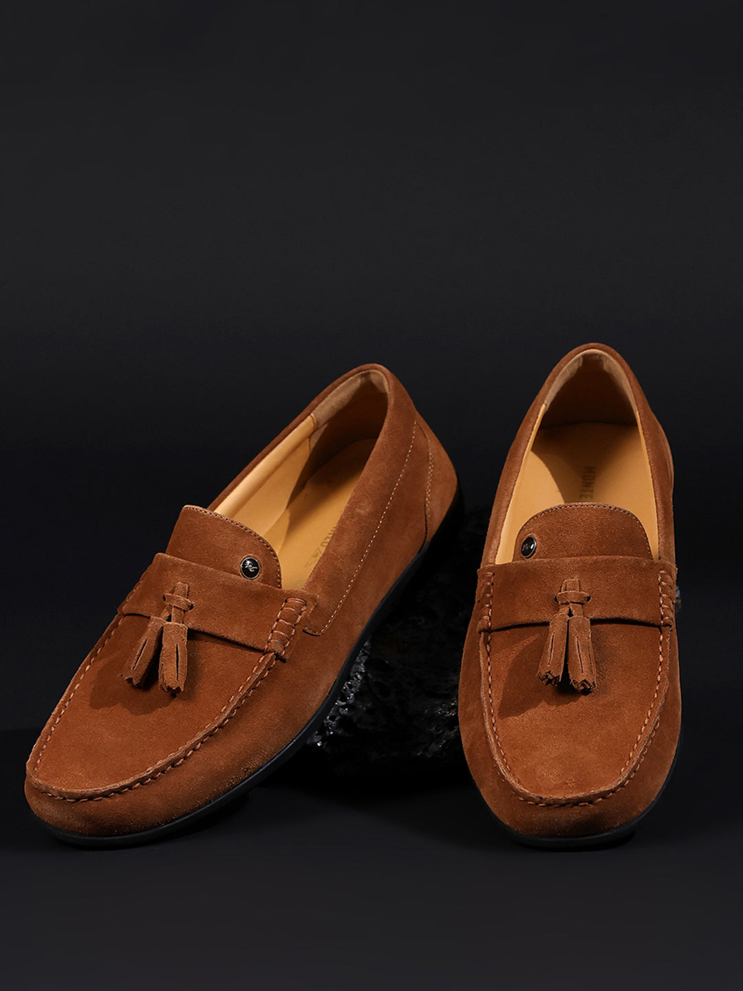 Men Tan Slip on Genuine Leather Loafers