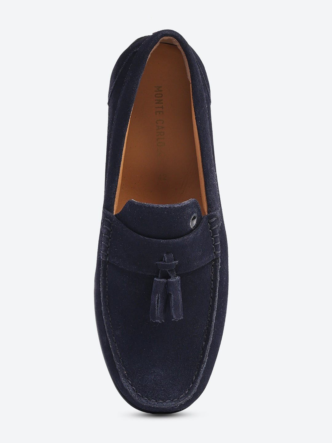 Men Navy Blue Slip on Genuine Leather Loafers